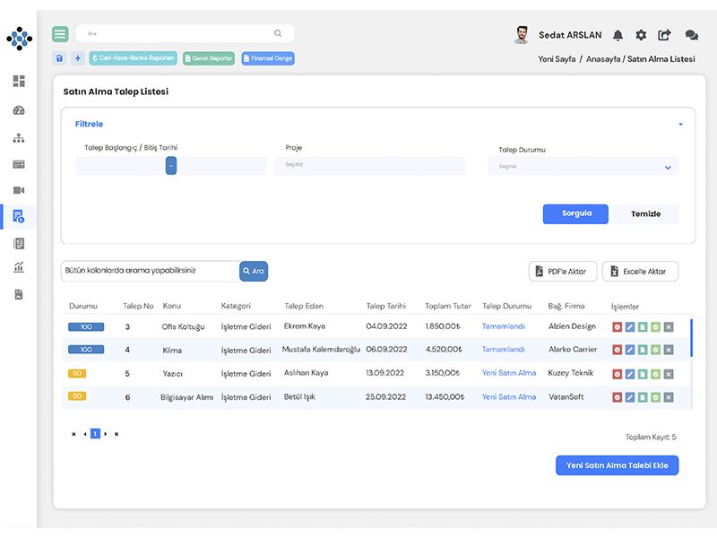 Satın Alma Modülü